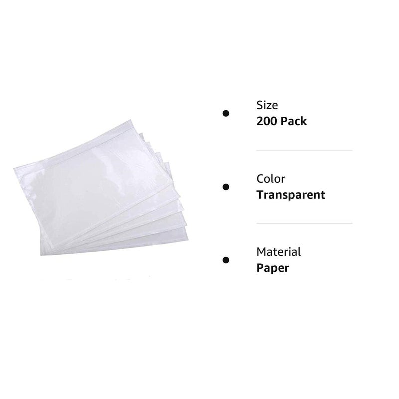 FungLam 6" x 9" Clear Adhesive Top Loading Packing List Pouches Shipping Label Envelopes (200 Pack) - Image 4